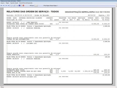 Programa Ordem de Serviço Serralheria com Vendas e Financeiro v4.3 187866