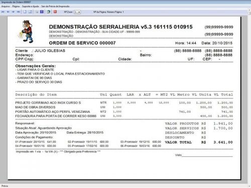 Programa Ordem de Serviço Serralheria com Vendas e Financeiro e Agendamento v5.3 - Fpqsystem 187882