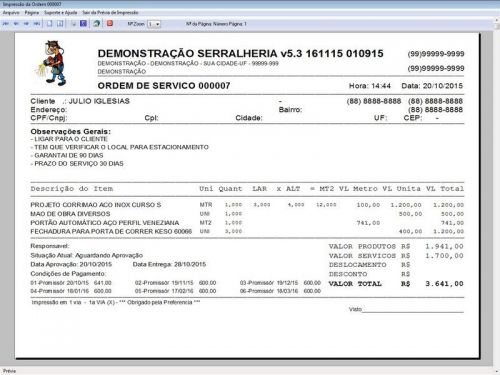 Programa Ordem de Serviço Serralheria com Vendas e Financeiro e Agendamento v5.3 187882