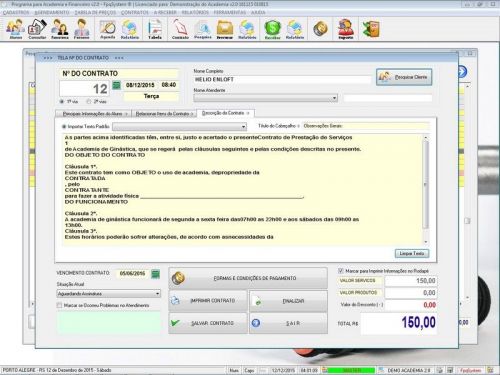 Programa para Academia com Agendamento e Contrato v2.0 - Fpqsystem 187957