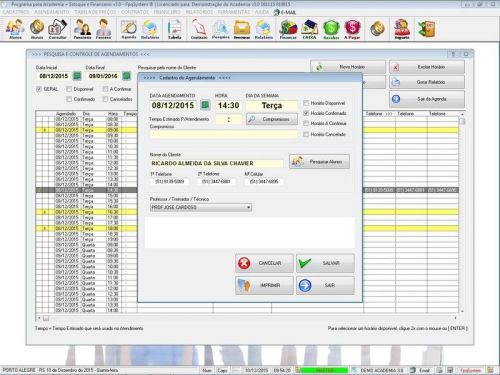 Programa para Academia com Agendamento Contrato e Financeiro v3.0 Plus - Fpqsystem 187973