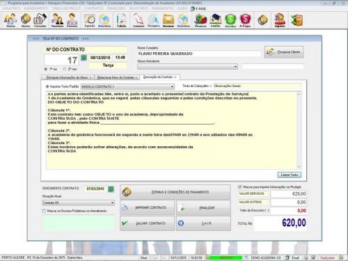Programa para Academia com Agendamento Contrato e Financeiro v3.0 Plus - Fpqsystem 187981