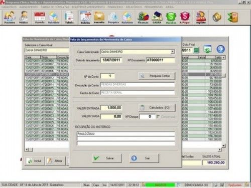 Programa para Consultório e Clinica Médica com Agenda e Financeiro v3.0 - Fpqsystem 3105