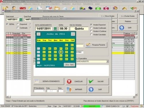 Programa para Consultório e Clinica Médica com Agenda e Financeiro v3.0 - Fpqsystem 3110