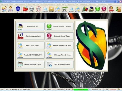 Programa para Bicicletaria com Ordem de Serviço Vendas e Financeiro v2.0  FpqSystem 6661