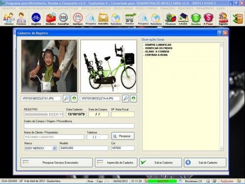 Programa para Bicicletaria com Ordem de Serviço Vendas e Financeiro v2.0 - Fpqsystem 6664