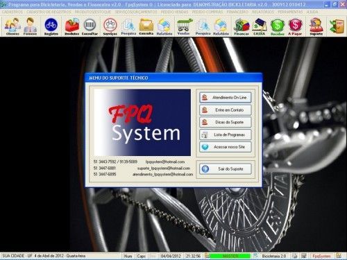 Programa para Bicicletaria com Ordem de Serviço Vendas e Financeiro v2.0  FpqSystem 6668