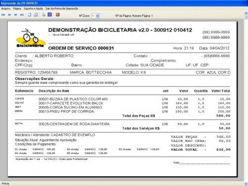 Programa para Bicicletaria com Ordem de Serviço Vendas e Financeiro v2.0  FpqSystem 6673