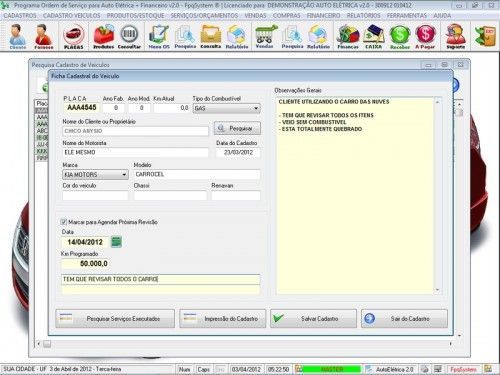 Programa para AutoElétrica + Ordem de Serviço Vendas e Financeiro v2.0 6684