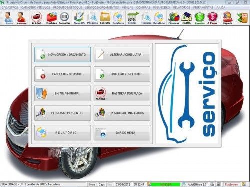 Programa para Autoelétrico  Ordem de Serviço Vendas e Financeiro v2.0 - Fpqsystem 6685
