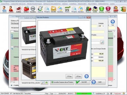 Programa para Autoelétrico  Ordem de Serviço Vendas e Financeiro v2.0 - Fpqsystem 6693
