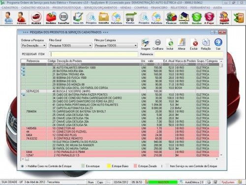 Programa para AutoElétrica + Ordem de Serviço Vendas e Financeiro v2.0 6698