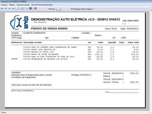 Programa para Autoelétrico  Ordem de Serviço Vendas e Financeiro v2.0 - Fpqsystem 6699