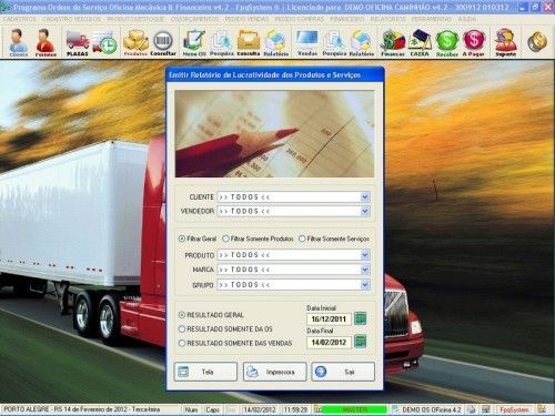 Programa OS Oficina Mecânica Caminhão com Serviços Orçamentos Vendas e Financeiro v4.2 6728