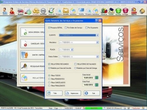 Programa OS Oficina Mecânica Caminhão com Serviços Orçamentos Vendas e Financeiro v4.2 6737