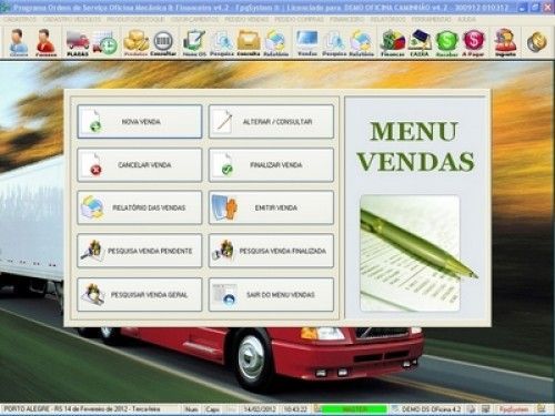 Programa OS Oficina Mecânica Caminhão com Serviços Orçamentos Vendas e Financeiro v4.2 6741