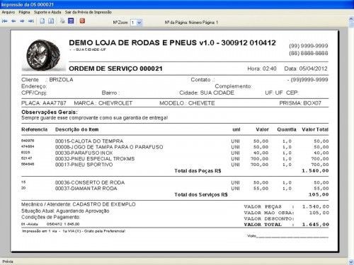 Programa para Loja de Rodas e Pneus + Vendas v1.0 6749