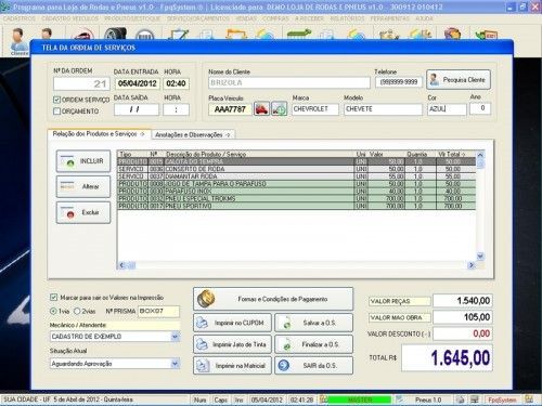 Programa para Loja de Rodas e Pneus  Vendas v1.0 - Fpqsystem 6762