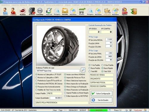 Programa para Loja de Rodas e Pneus  Vendas v1.0 - Fpqsystem 6763