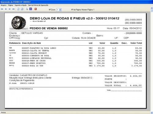 Programa para Loja de Rodas e Pneus com Vendas e Financeiro v2.0 6775