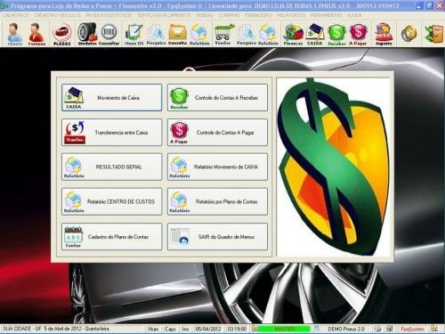 Programa para Loja de Rodas e Pneus com Vendas e Financeiro v2.0 - Fpqsystem 6777