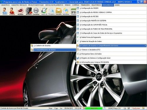 Programa para Loja de Rodas e Pneus com Vendas e Financeiro v2.0 - Fpqsystem 6783