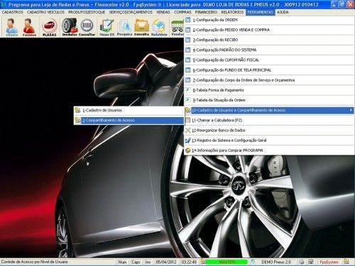 Programa para Loja de Rodas e Pneus com Vendas e Financeiro v2.0 6783