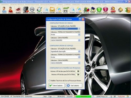 Programa para Loja de Rodas e Pneus com Vendas e Financeiro v2.0 6784