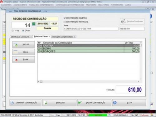 Programa para Controle de Igrejas  Agendamento  Financeiro v2.0 - Fpqsystem 11394