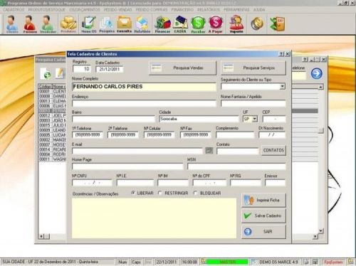 Programa para Marcenaria com Ordem de Serviço, Orçamentos, Vendas e Financeiro v4.9 - Fpqsystem 11549