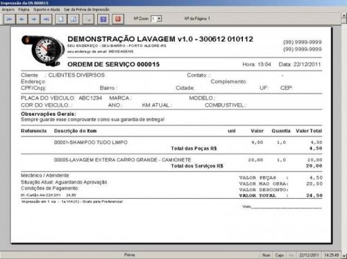 Programa para Lavagem Automotiva com Serviços e Clientes v1.0 11561