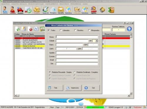 Programa para Lavagem Automotiva com Serviços e Clientes v1.0 - Fpqsystem 11571