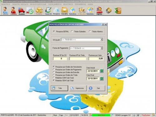 Programa para Lavagem Automotiva com Serviços e Clientes v1.0 - Fpqsystem 11573