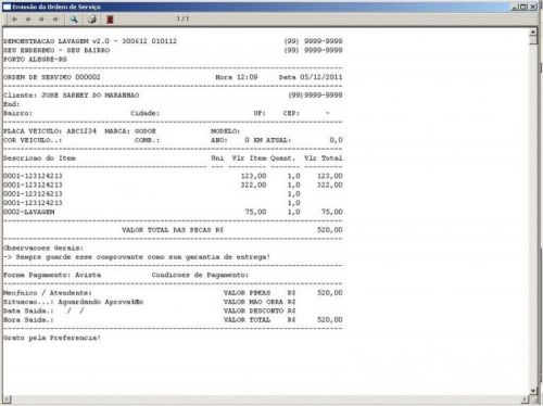 Programa para Lavagem Automotiva com Ordem de Serviço Vendas e Financeiro v2.0 11578