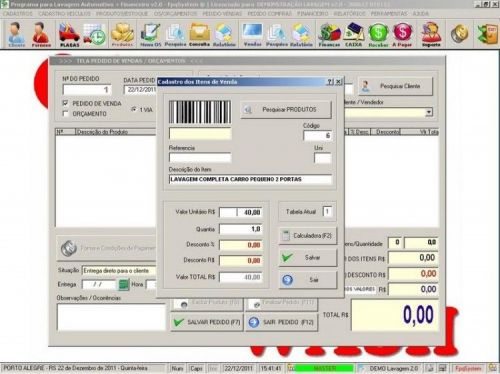 Programa para Lavagem Automotiva com Ordem de Serviço Vendas e Financeiro v2.0 11586