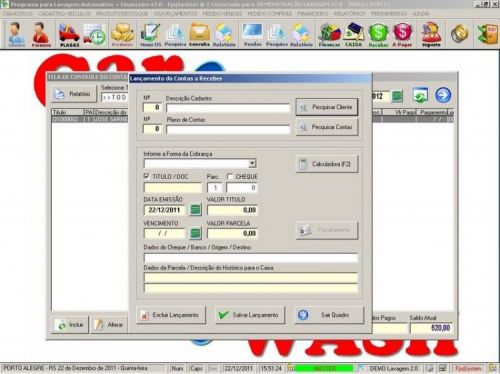 Programa para Lavagem Automotiva com Ordem de Serviço Vendas e Financeiro v2.0 11589