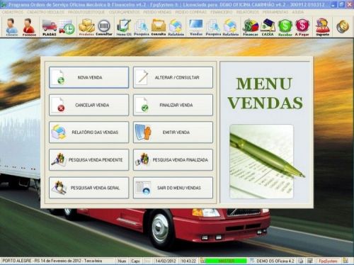 Programa Os Oficina Mecânica Caminhão com Vendas Compras e Financeiro v4.2 - Fpqsystem 11599