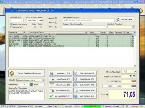 Programa OS Oficina Mecanica Caminhão com Vendas, Compras e Financeiro v4.2 11610