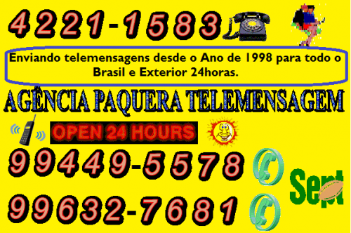 Agencia Paquera Telemensagem Tel 11 4221-1583 Whatsapp 11 99449-5578 640514