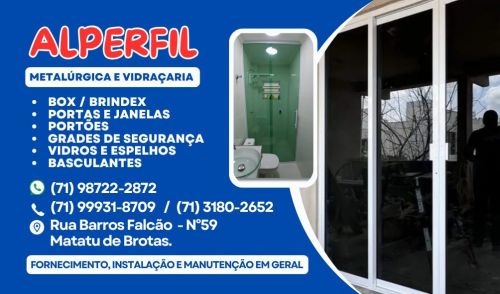 Alperfil Metalúrgica É Vidraçaria Manutenção Em Geral  736431