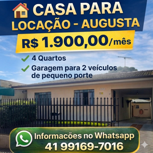 Aluga-se Casa No Bairro Augustacaiuá 778230