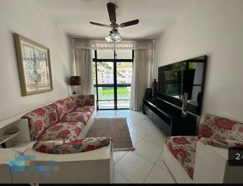 Alugo apto mobiliado a 200metros praia tombo Guaruja Sp Anual  745384