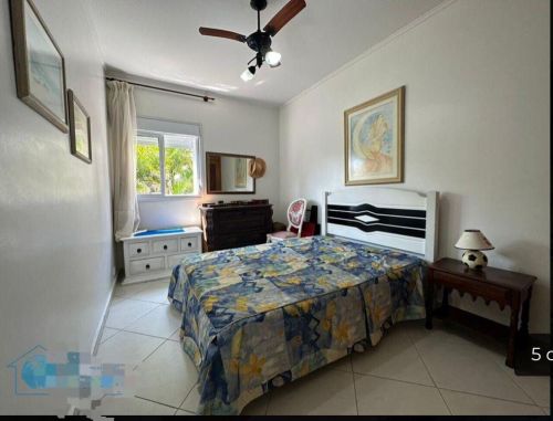 Alugo apto mobiliado a 200metros praia tombo Guaruja Sp Anual  745390