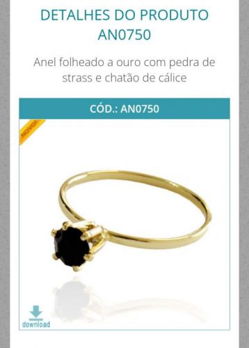 Anel folheado a ouro 646284