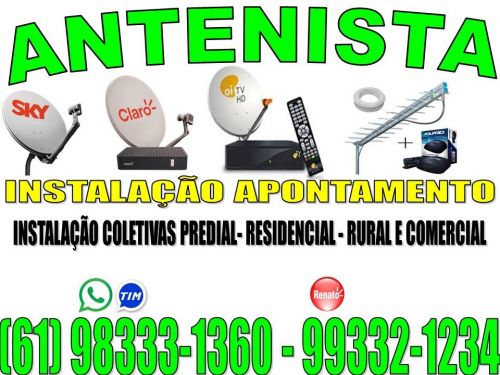 Antenista Candangolandia Parabólica Sky  Claro Tv  Oi Tv  Antenas Digital Brasília Df Goiás Geral 747108