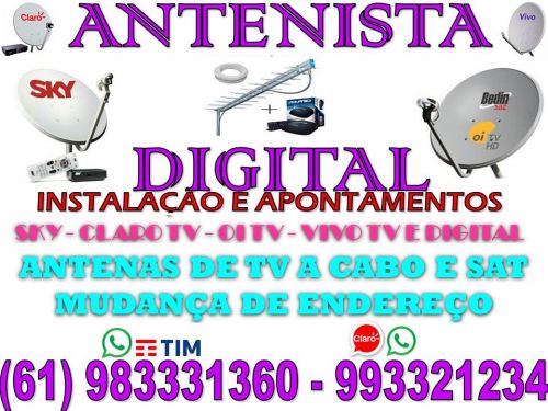 Antenista Ceilandia Sky Claro tv  Oi tv  Antenas Parabólicas 5g Digital Brasília Df Goiás 747064