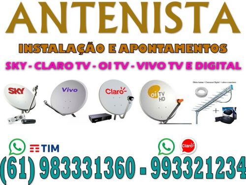 Antenista Itapoá Sky Claro tv Oi tv  Antenas Parabólicas 5g Digital Brasília Df Goiás 747078