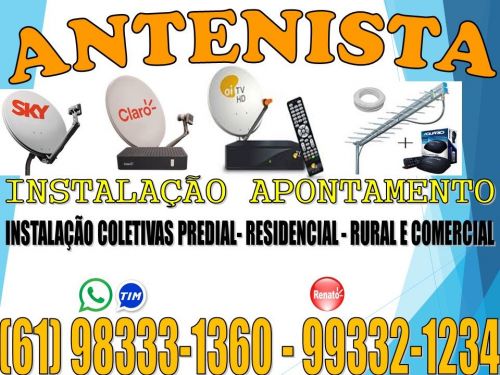 Antenista Riacho Fundo Parabólica 5g Sky - Claro Tv - Oi Tv – Antena Digital Brasília Df Goiás Geral 747106