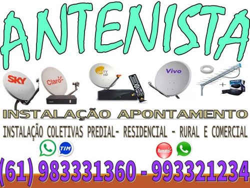 Antenista Samambaia Sky Claro tv  Oi tv  Antenas Parabólicas 5g Digital Brasília Df Goiás 747066