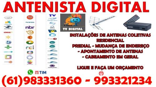 Antenista Sobradinho Parabólica 5g Sky - Claro Tv - Oi Tv – Antena Digital Brasília Df Goiás Geral 740545